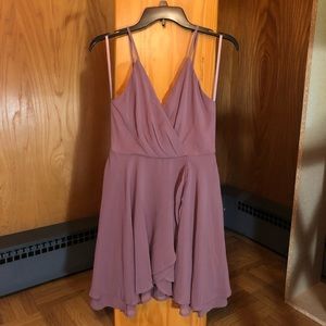 Mauve cocktail dress with sheer overlay NEW UNWORN